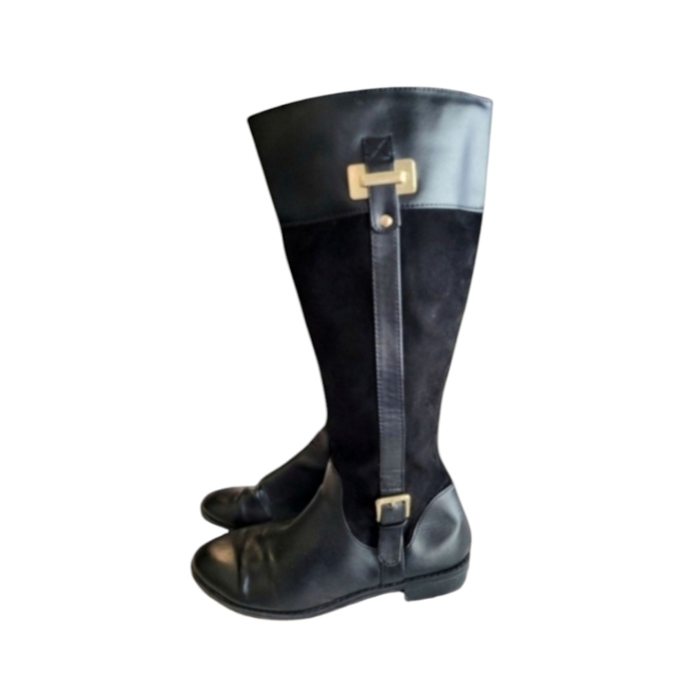 Karen Scott Equestrian Style Riding Boots With Gold Buckle Size 9 Medium